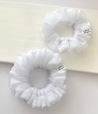 Image 2 of White Mesh Scrunchie