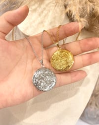 Image 5 of Floral Engraved Circle Locket Pendant