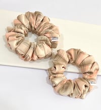 Image 2 of Plaid Peach Brown Scrunchie