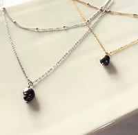 Image 1 of Layered Black Freshwater Pearl Necklalce