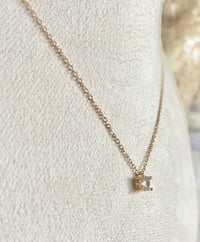 Image 5 of Tiny Round Crystal Solitaire Necklace