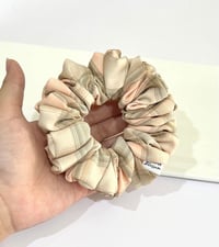 Image 3 of Plaid Peach Brown Scrunchie
