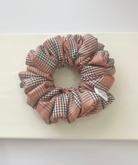 Image 4 of Plaid Bronze Orange Brown Scrunchie