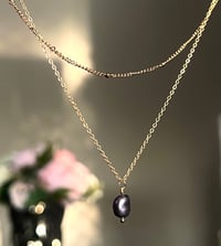 Image 3 of Layered Black Freshwater Pearl Necklalce