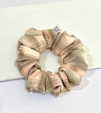 Image 5 of Plaid Peach Brown Scrunchie