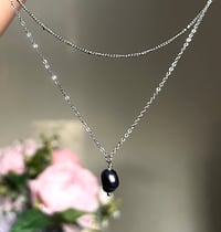 Image 5 of Layered Black Freshwater Pearl Necklalce