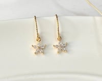 Image 1 of Tiny Star Flower Earrings