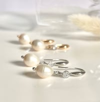 Image 1 of Crystal Pearl Earrings
