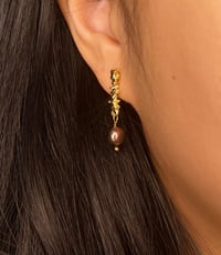 Image 2 of Black Pearl Drop Earrings