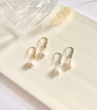 Image 3 of Crystal Heart Pearl Earrings