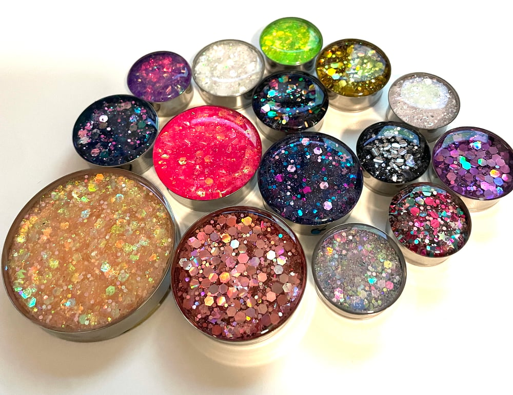 Image of Chunky Glitter Mix Plugs (sizes 0g-2")