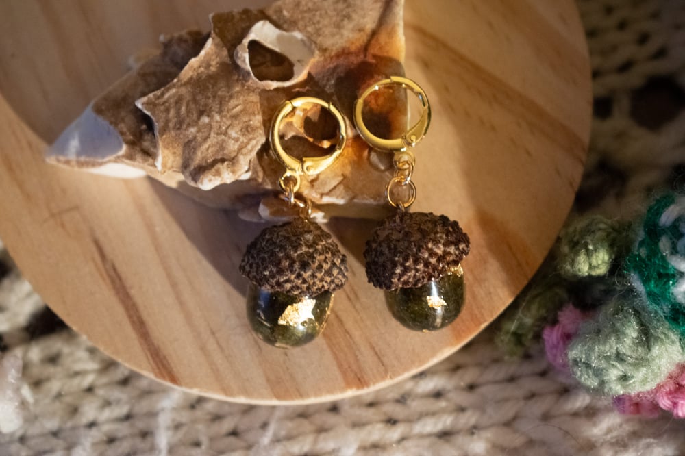 Image of Acorn + Moss Earrings