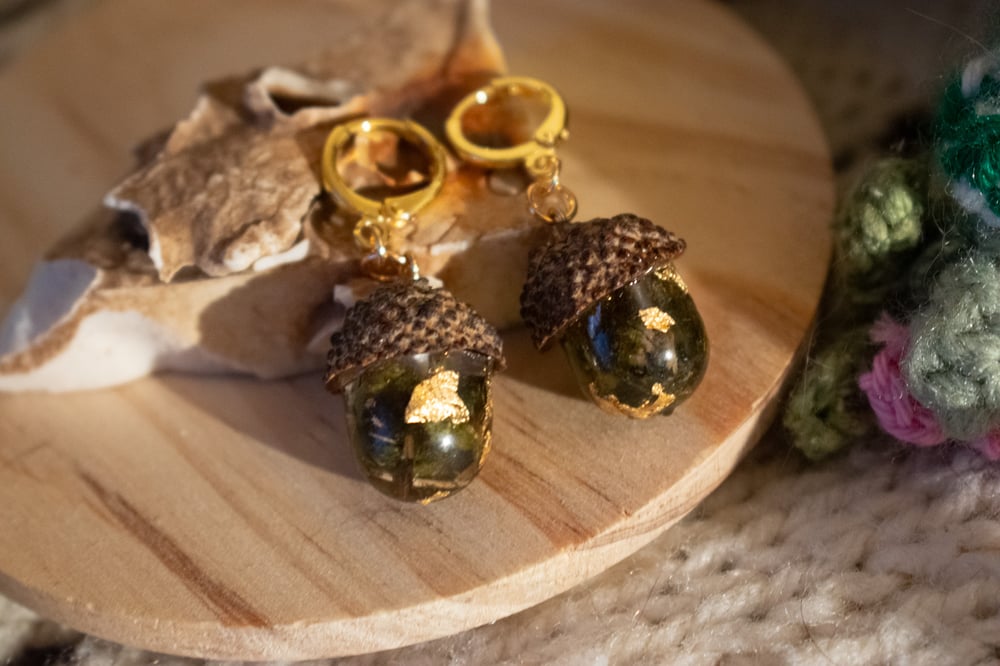 Image of Acorn + Moss Earrings