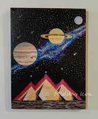 Image 2 of "Planets & Pyramids" Canvas Print (12x16")