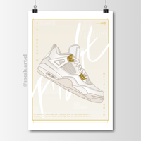 Image 1 of Sneaker Poster Air Jordan 4 “Metallic Gold” Hypebeast Print