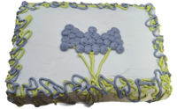 Image 4 of Grape Hyacinth Bouquet| Dairy-Free Vanilla Sheet Cake With Pastel Blue Vanilla Icing