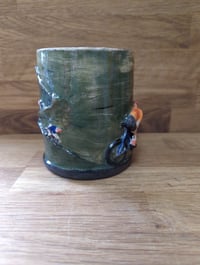 Image 3 of Cycling mug with hills and a badger (made to order)