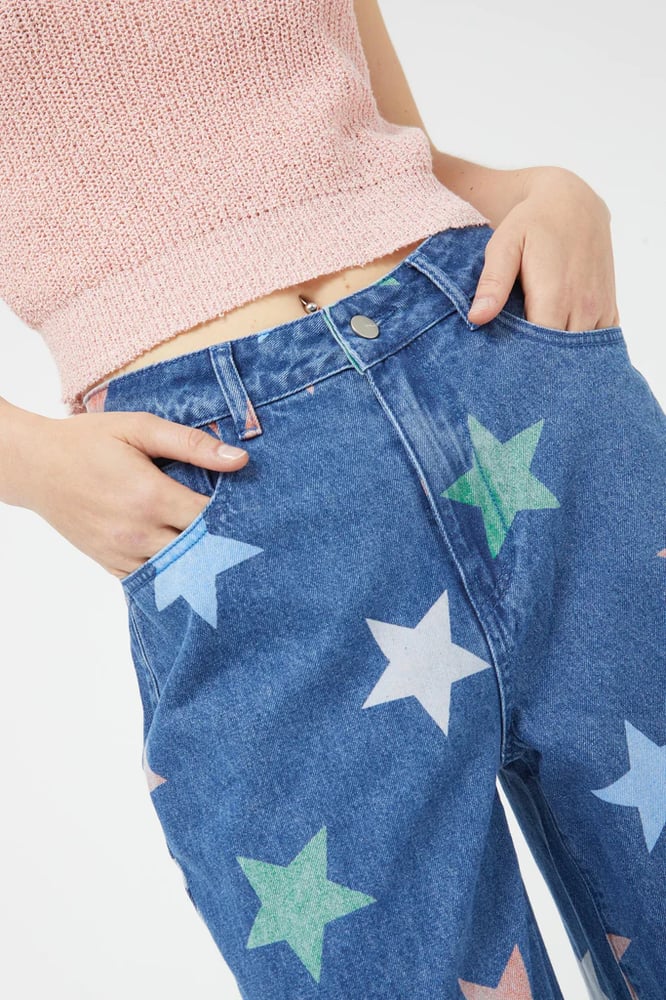 Image of Jeans estampado de estrellas