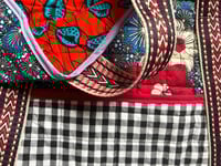 Image 3 of BLUE AND RED QUILTED LARGE BAG