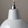 Angled Cloche Enamel Lamp Shade - White
