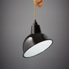 Angled Cloche Enamel Lamp Shade - Black