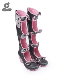 Image 1 of Black Number Bow Long Boots