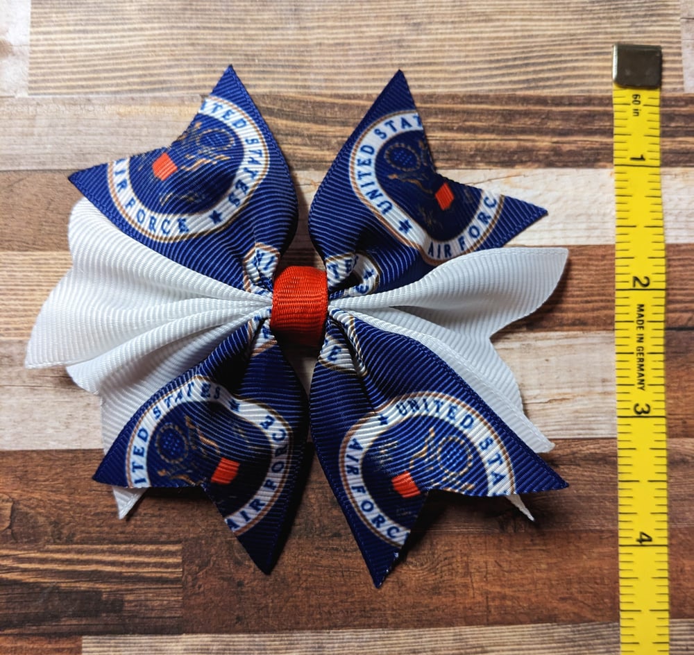 Image of Air Force Grosgrain Hair Bow