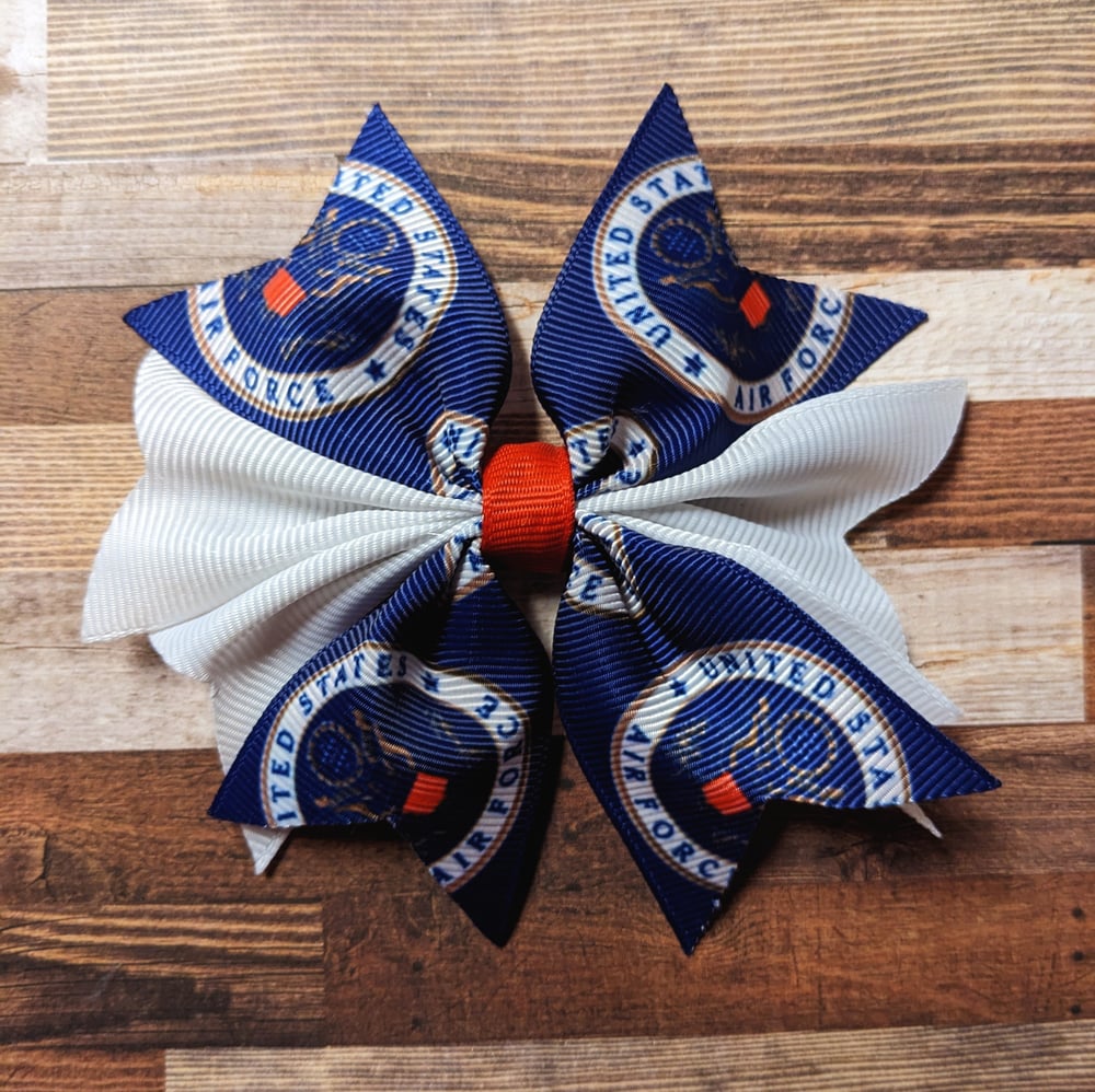 Image of Air Force Grosgrain Hair Bow