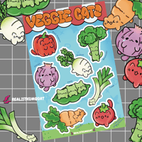 Image 1 of Veggie Cats Sticker Sheet