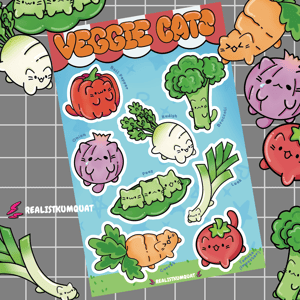 Image of Veggie Cats Sticker Sheet