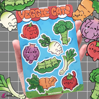 Image 2 of Veggie Cats Sticker Sheet