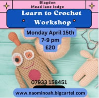 Image 1 of Blagdon Learn to Crochet workshop Monday April 15th 7-9pm