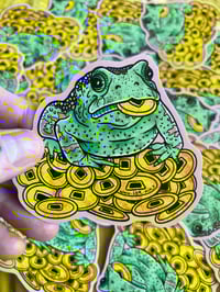Image 2 of Money Frog 3" Lucky Sticker 