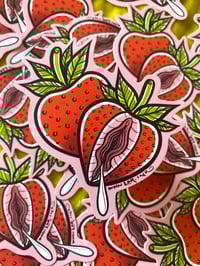 Image 1 of Strawberry WAP Sticker - Vulva Fruit