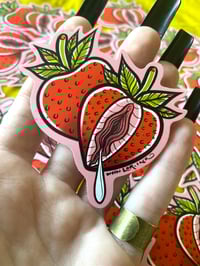 Image 2 of Strawberry WAP Sticker - Vulva Fruit