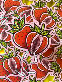 Image 3 of Strawberry WAP Sticker - Vulva Fruit