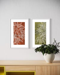 Image 3 of Peony & Chrysanthemum Illustration Duo  - Prints (10x20" each)
