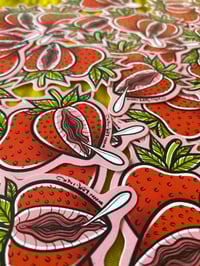 Image 4 of Strawberry WAP Sticker - Vulva Fruit