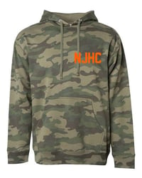 Image 1 of New Jersey Hardcore CAMO w/ Bright orange hoodie 