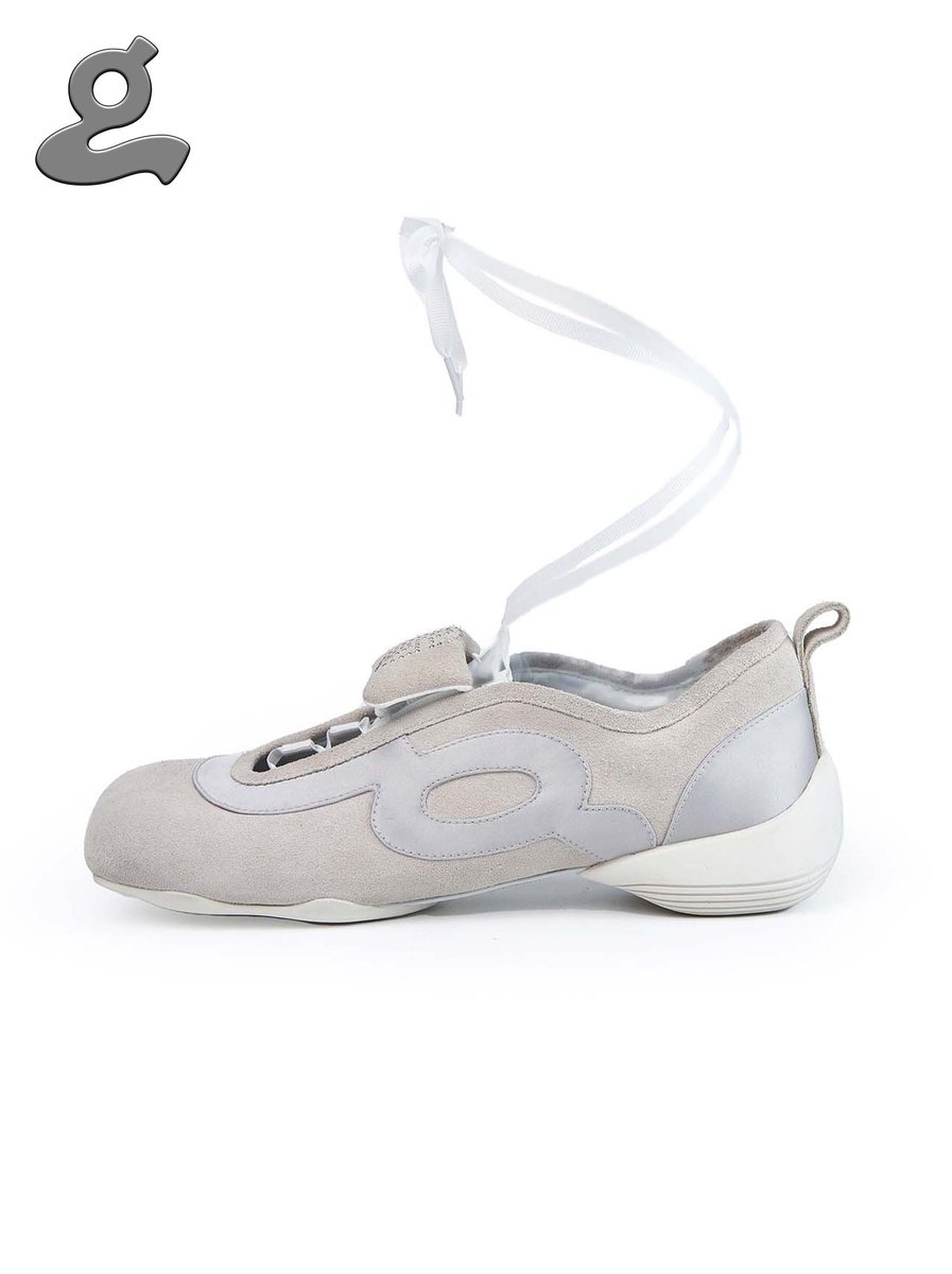 Grey Retro Strappy Tongue Sneakers | GRAPE