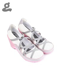 Image 1 of White Pink Strappy High- Heel