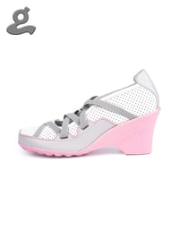 Image 2 of White Pink Strappy High- Heel