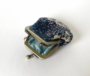 Image of Barnacles, tiny velvet kisslock purse with plant-dyed silk lining