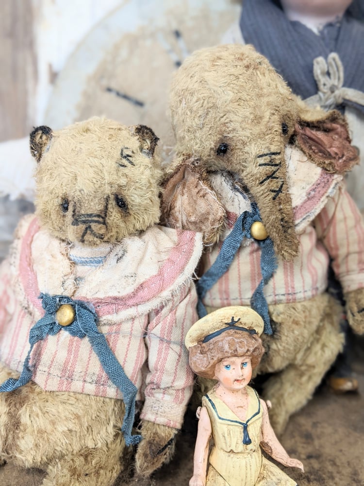 Image of 6" - old Vintage Shabby Sailor Ellyfont in handmade sailor outfit by whendi's bears.