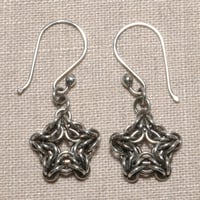 Argentium Sterling Silver Chainmaille Star Earrings