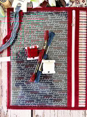 Image of Precut Kit/Ashley Stitch Case/Patriotic Red Bind