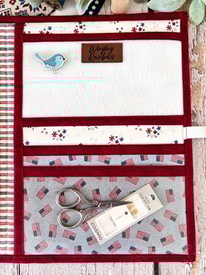 Image of Precut Kit/Ashley Stitch Case/Patriotic Red Bind