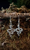 MINI SNAKE SILVER TONE EARRINGS