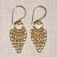 14k Gold-Filled Chainmaille Leaf Earrings