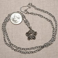 Image 2 of Argentium Sterling Silver Chainmaille Star Pendant on Sterling Silver Chain